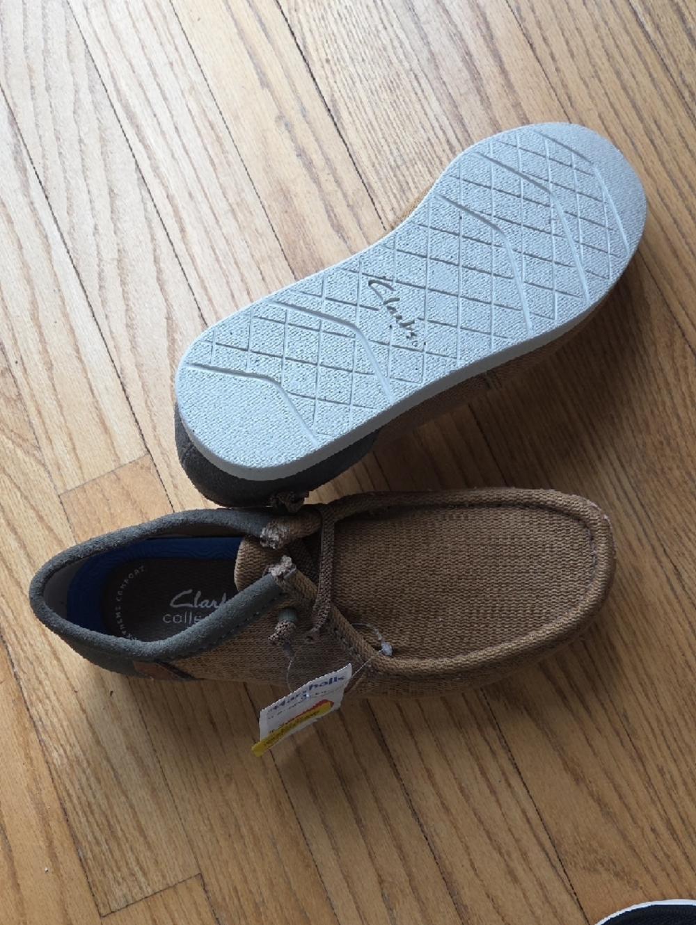 Clarks Collection Slip-On Moccasin in Taupe with Blue Insole - Picture 3 of 11